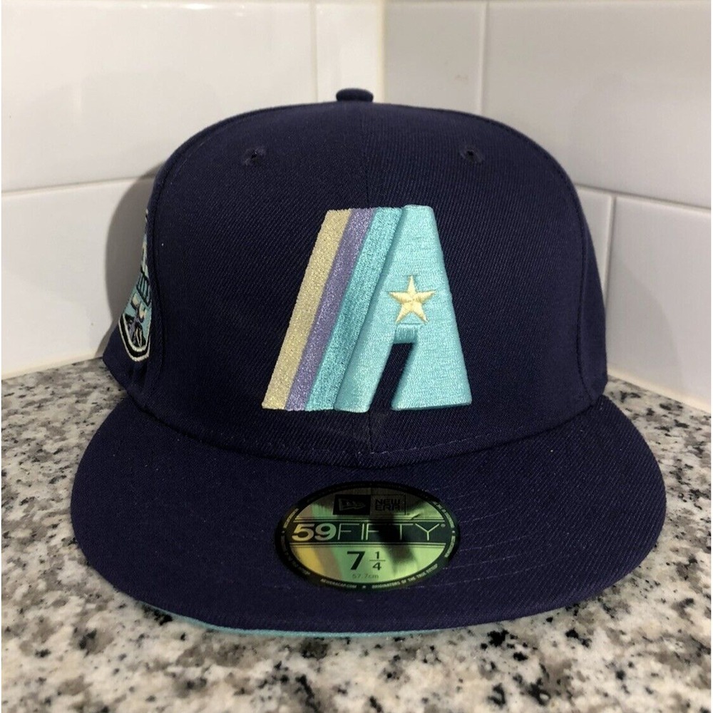 New Era Houston Astros 59FIFTY MLB 20th Anniversary Purple Fitted Hat Size 7 1/4